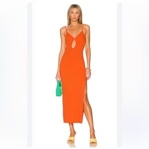 Bec + Bridge Ula MIDI dress in Chili